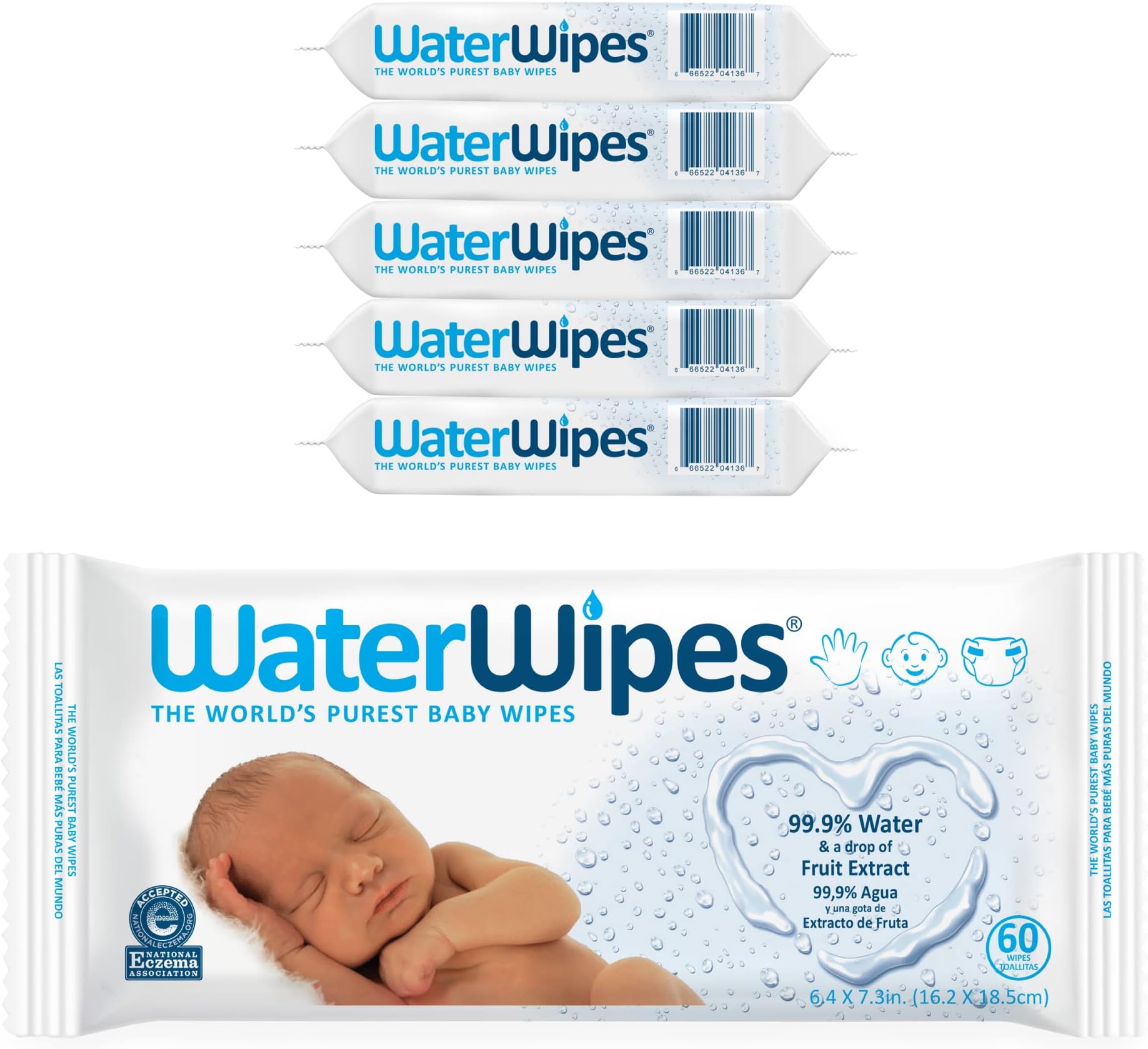 Original Baby Wipes, 99.9% Water Based Wipes, Unscented & Hypoallergenic for Sensitive Skin, Diaper Wipe, 300 count (5 packs)