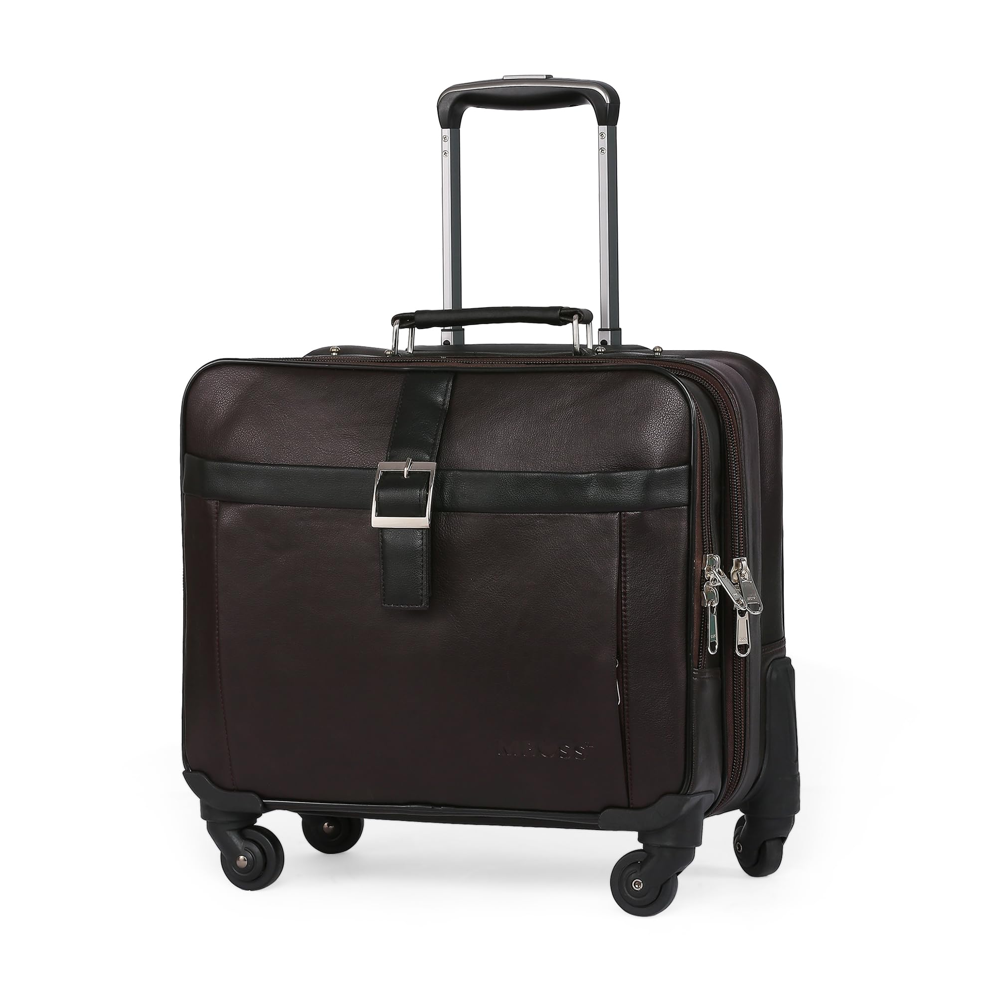 MBOSS Laptop Roller Case Trolley Bag Cabin Size overnighter fits 15.6 Inch Laptops (052_Brown Black) (B01MRAIAR0) Amazon Price History, Amazon Price Tracker