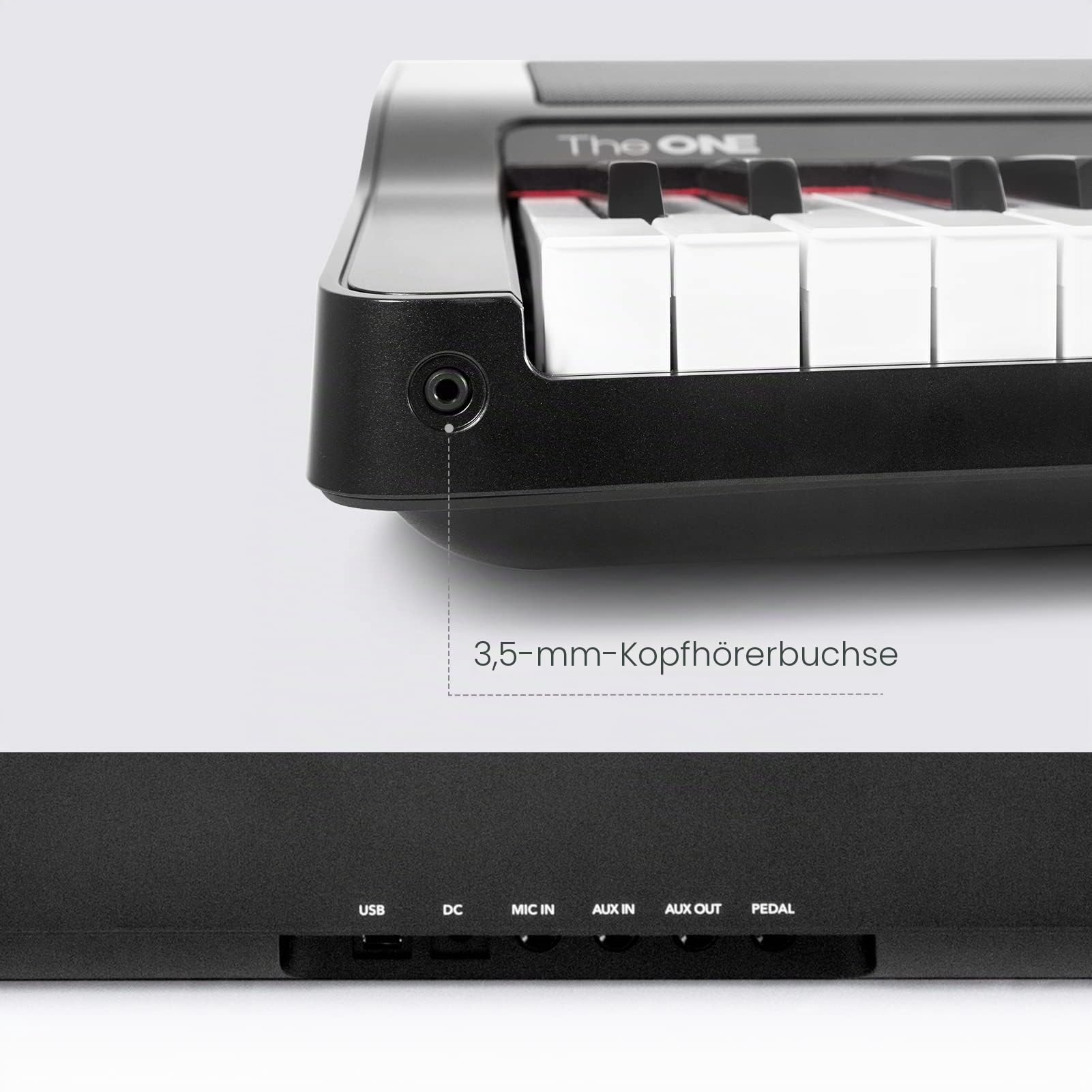 The ONE Leichte Tastatur, 61 Tasten, tragbare Lerntastatur, Onyx-Schwarz