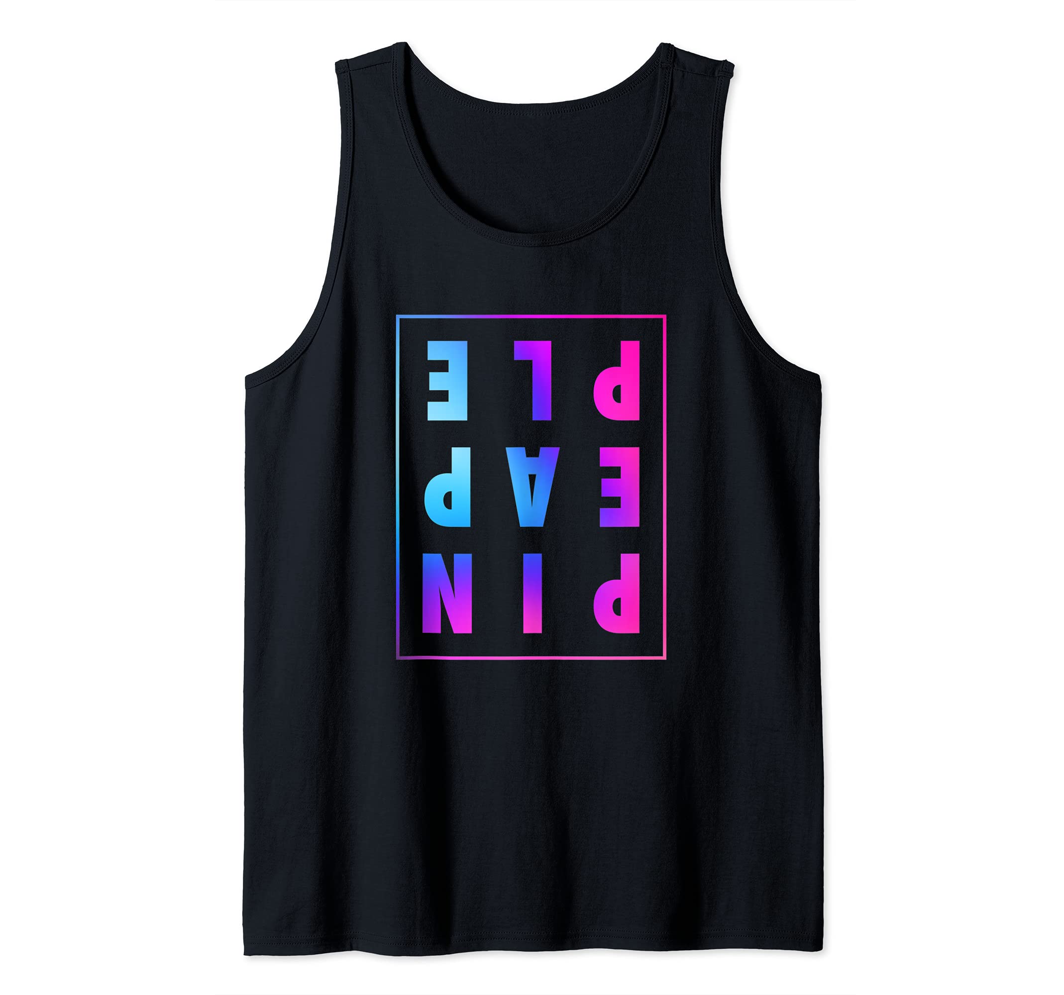 Upside Down Pineapple Swingers Lifestyle TshirtsRetro Upside Down Pineapple Swinger Pastel Text Grid Tank Top