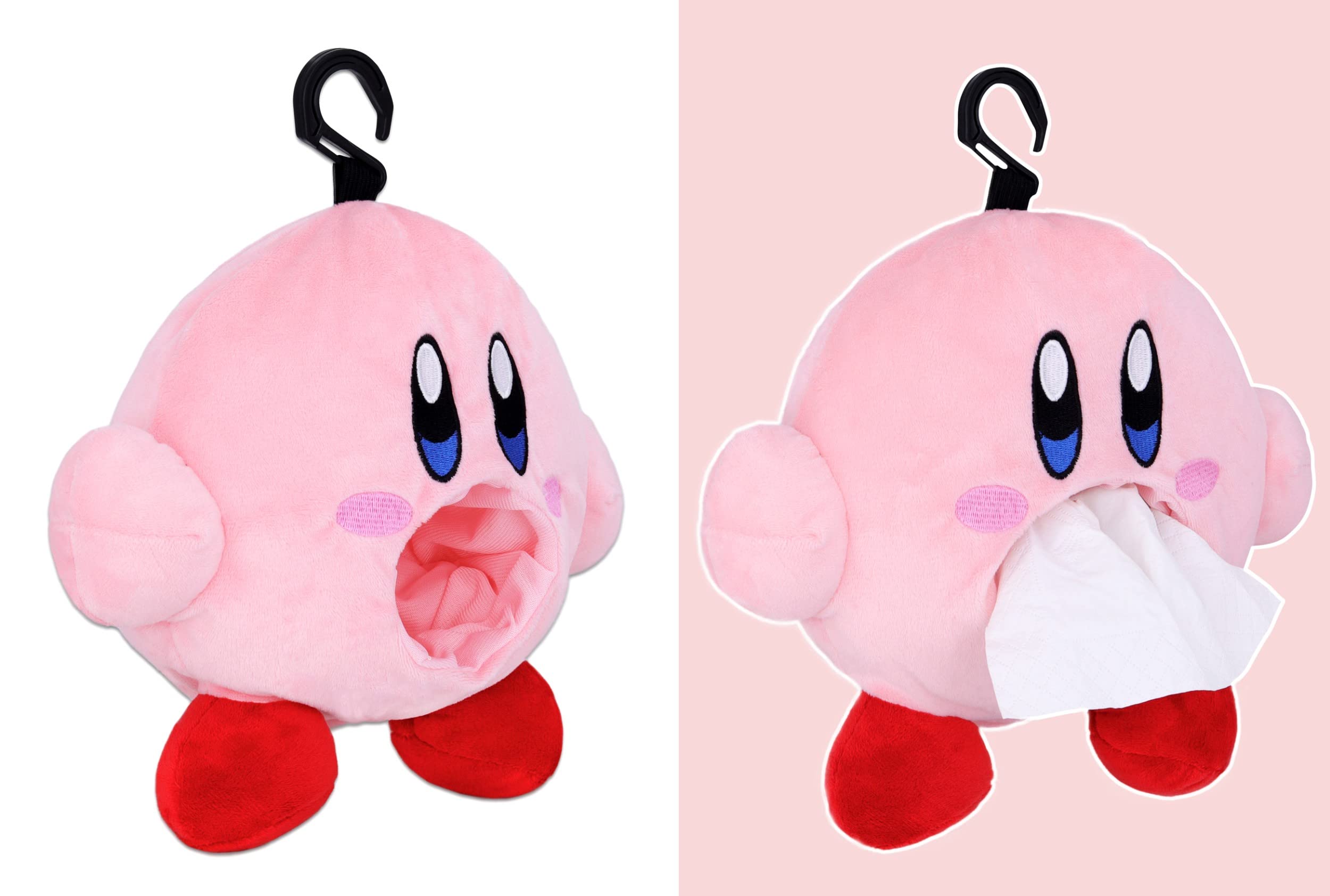 Roffatide Anime Kirby Tissue Box Cartoon Plush Doll Tissue Cover Creative Paper Holder Napkin Box Paper Storage for Car Home Bathroom