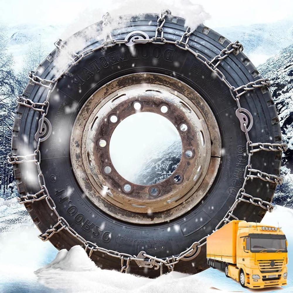 2pc Snow Chains for Semi Trucks Snow Chains for Car Tires Universal Metal Tire Chains for SUV Trucks Pickup Trucks Semi Trucks Van Dually Trucks ATV Light Truck 9mm_9.00-20 9mm 285/80R22.5