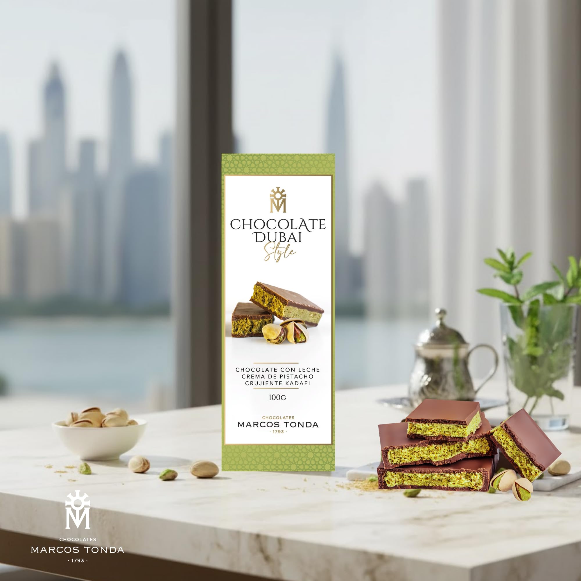 Pack 5 unidades Chocolate Dubai con Crema De Pistacho En Su Interior | Dubai Chocolate 100 Gramos X 5 | Chocolates Para Regalar