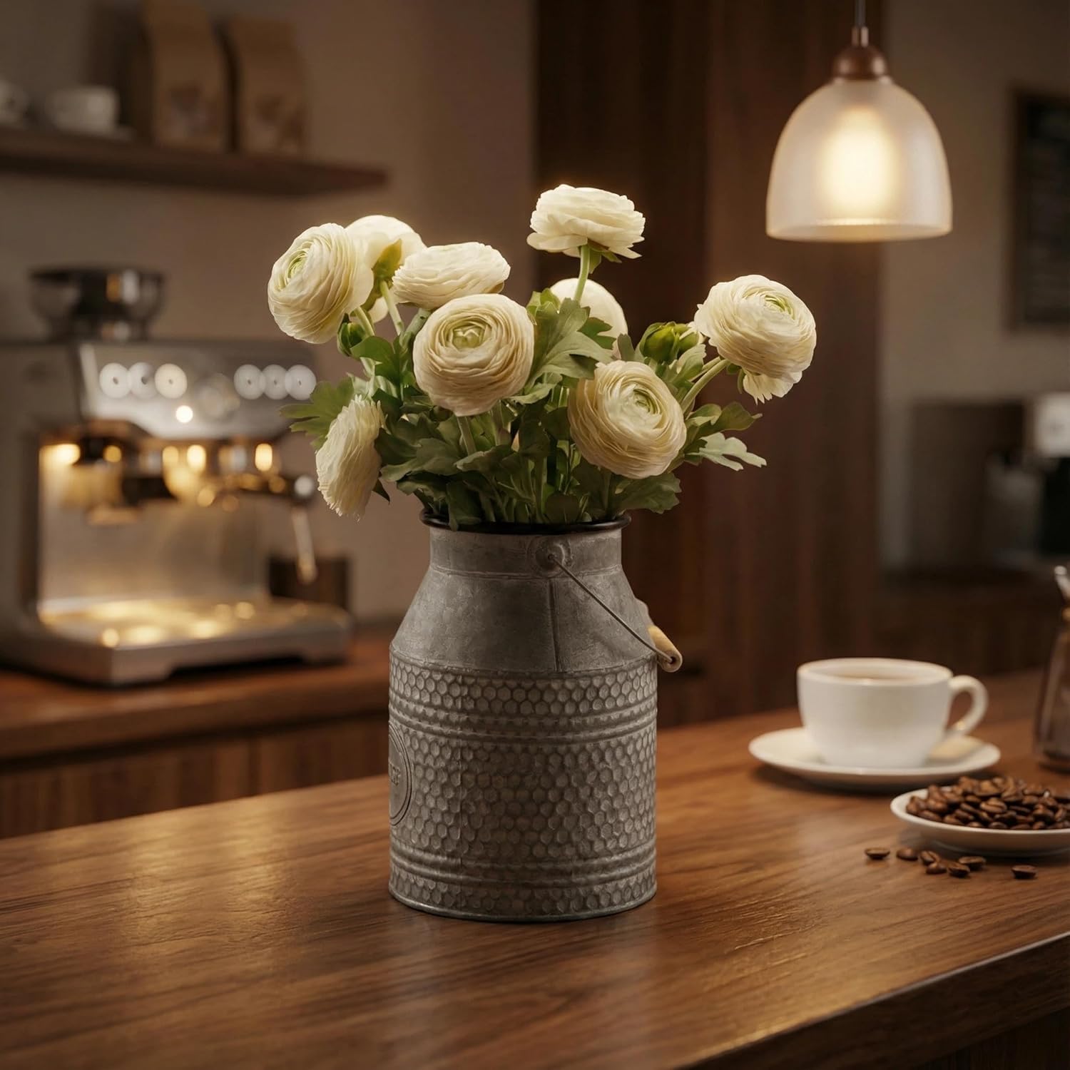 Artificial Ranunculus Flowers with Real Touch Stem, Silk Ranunculus Flowers(10 Pack) (White) - Image 9