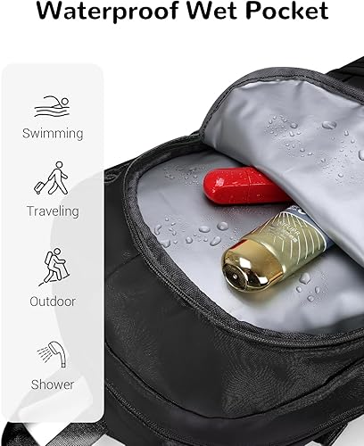 Miniatura 3 de Mochila de gimnasio de 28L, bolsa de gimnasio grande, mochila de entrenamiento, mochilas deportivas compactas para bailar y nadar, Negro -, 28 l,