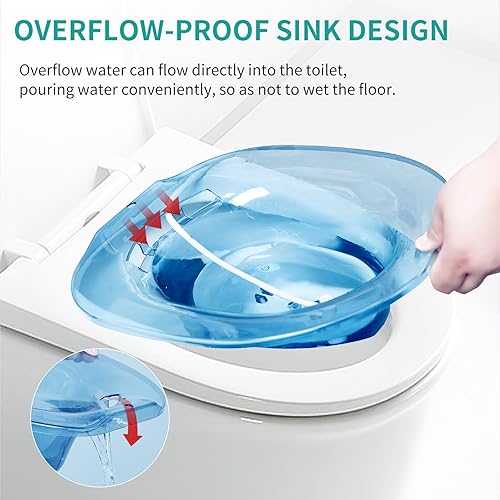 Miniatura 3 de Bañera de asiento para hemorroides, baño de asiento para asiento de inodoro, kit de baño para cuidado posparto, cuenco de baño de cadera para
