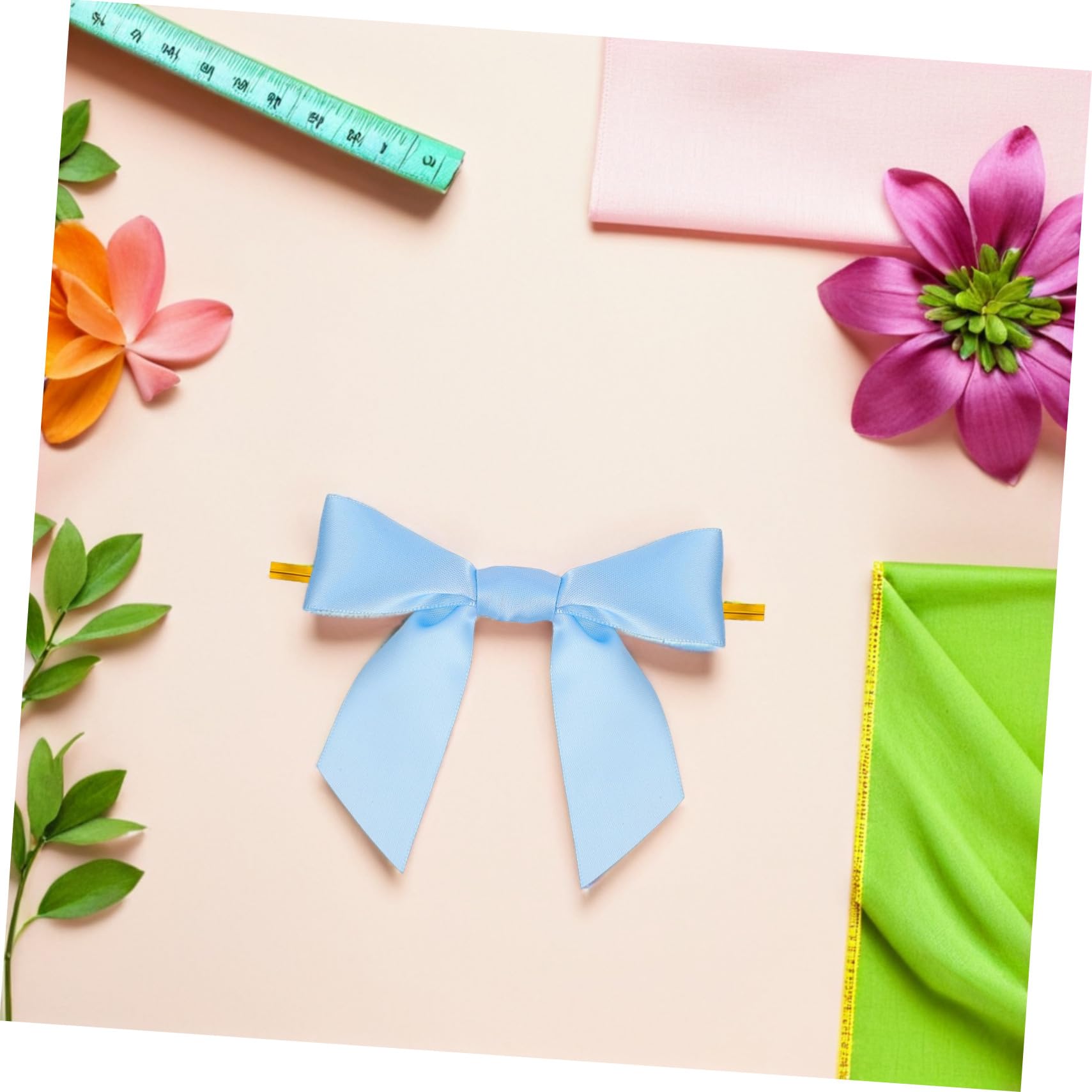 Anneome 100 Pezzi Fiocchi Twist Tie Azzurri per Sacchetti Regalo Fiocchi Pre-legati per Incarto Regali Feste Artigianato Chiusura Veloce e Decorativa