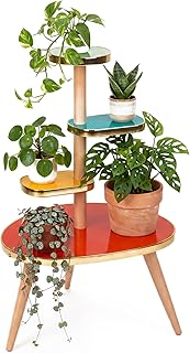Amyhill Mid Century Modern Decor for Home 4-tier Plant Stand Colorful Mi...