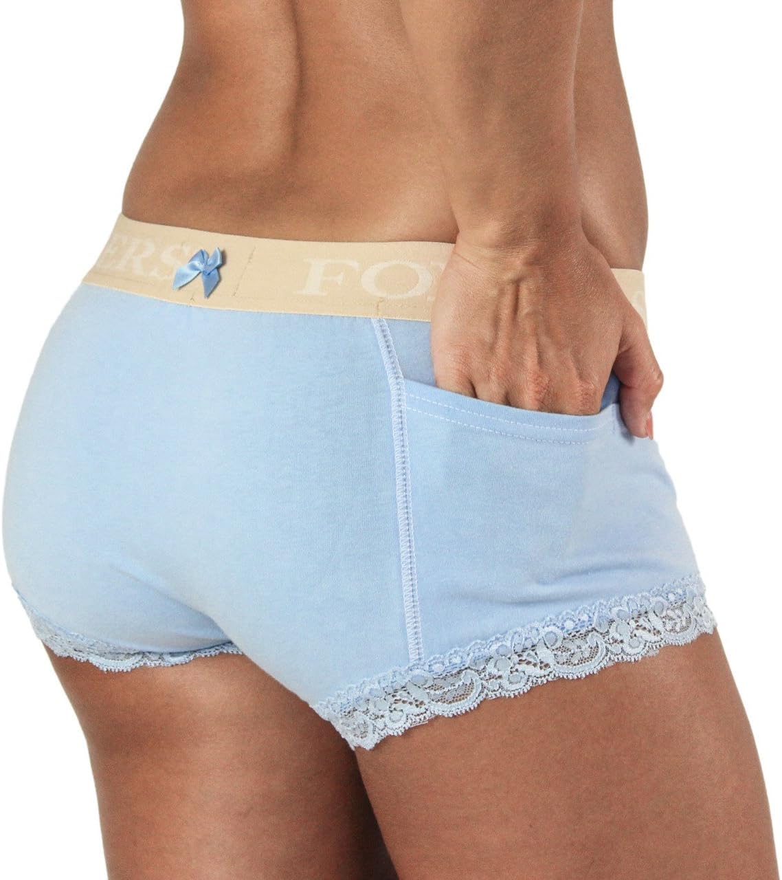 Foxers Women's Boxer Brief Underwear with Pockets Cotton Boy Shorts Panties