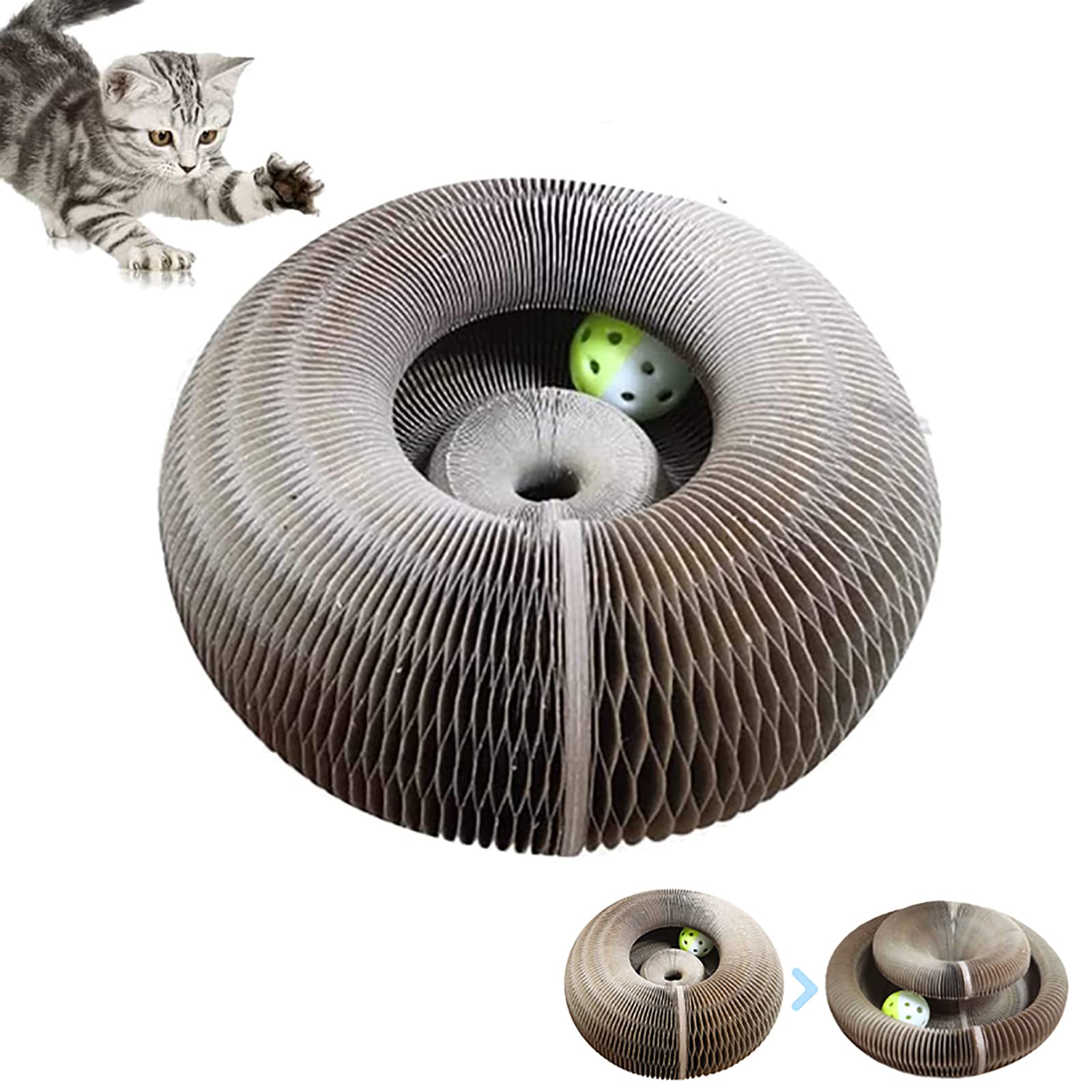 Grattagraffi for gatti, tiragraffi for gatti con organo magico, tiragraffi for artigli for gatti, cartone for tiragraffi durevole pieghevole, tiragraffi for gatti con una pallina giocattolo