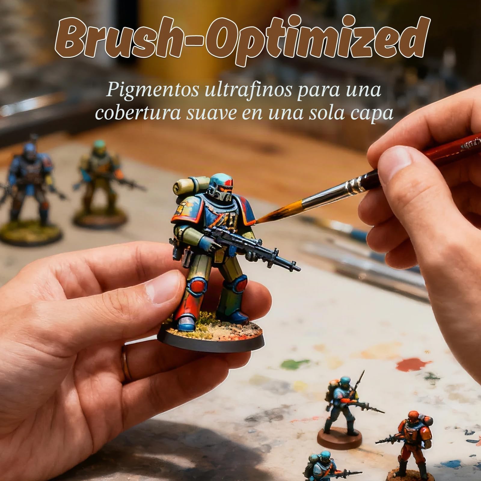 Set de Pintura Acrílica para Modelismo, 20 Colores con 3 Pinceles, Miniaturas y Maquetas, Compatible con Aerógrafo y Pintura Manual