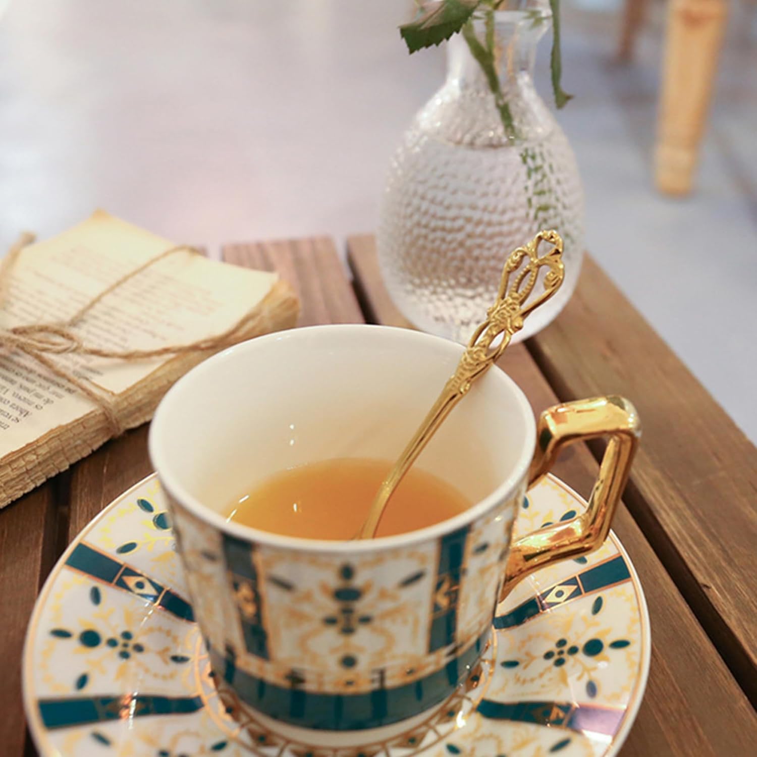 10-Piece Flatware Set for 2, 18/8 Stainless Steel Silverware with Forks, Knives, Spoons, and Serving Utensils, Elegant Design