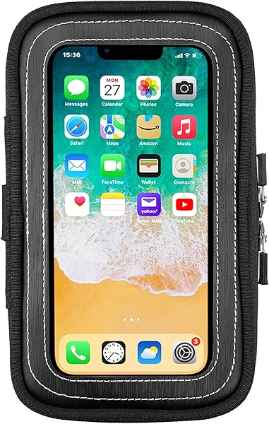 KEMIMOTO Motorcycle Tank Bag Phone Holder Pouch with 8 Strong Adsorption Snaps for up to 6.3 inch phone Touch Screen GPS Navigation