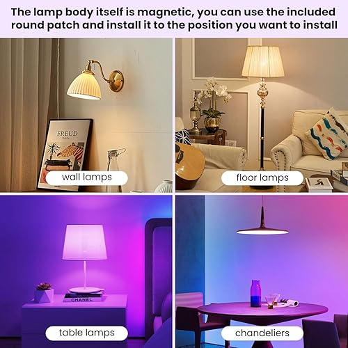 Miniatura 8 de SCOPOW 2 bombillas recargables a pilas con control remoto, 15 temperaturas de color, 450 lúmenes, carga desmontable, aplique de pared recargable,