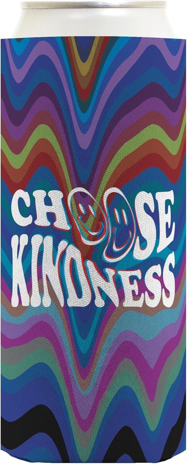 Inspirational Gifts For Men Choose Kindness Positive Vibes Smiley Face 12-Pack Ultra Slim Can Thermocoolers