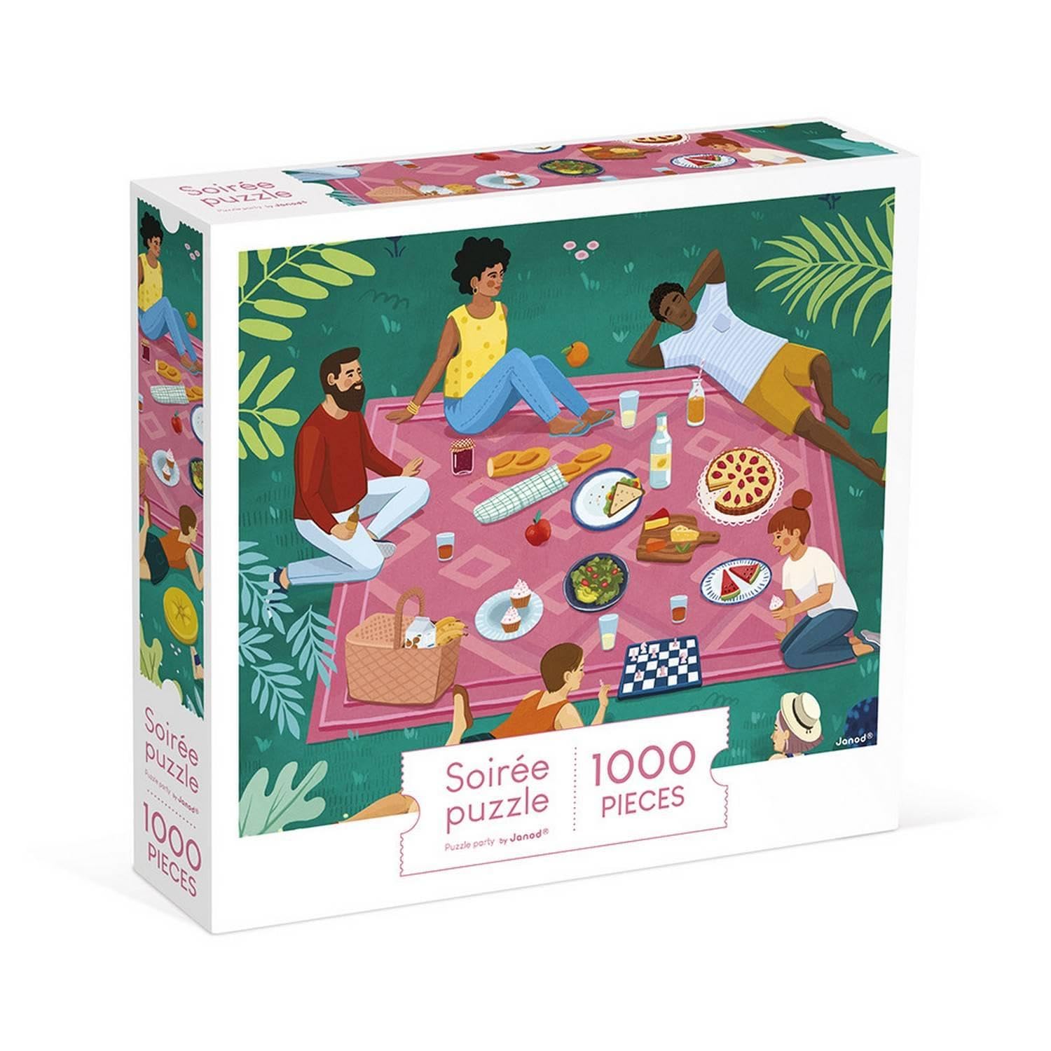 Janod, 1000 pieces Puzzle Adults Teenagers Children, Picnic Among Friends, Develops patience and dexterity - Image 2