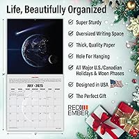 Vista 80 de RED EMBER Astronomy 2026 Wall Calendar 12 Month 12" x 24" Open Thick & Sturdy Paper Giftable Calendar 2026