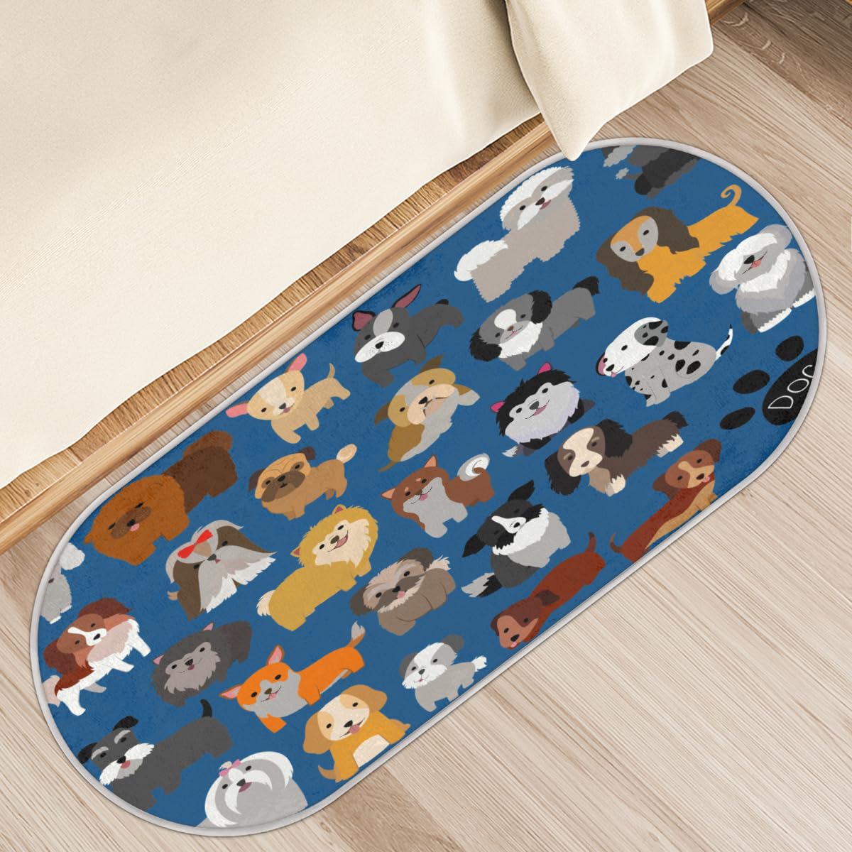 Tapis antidérapant anti-glisse TropicalLife Funny Dogs pour couloir cuisine et chambre
