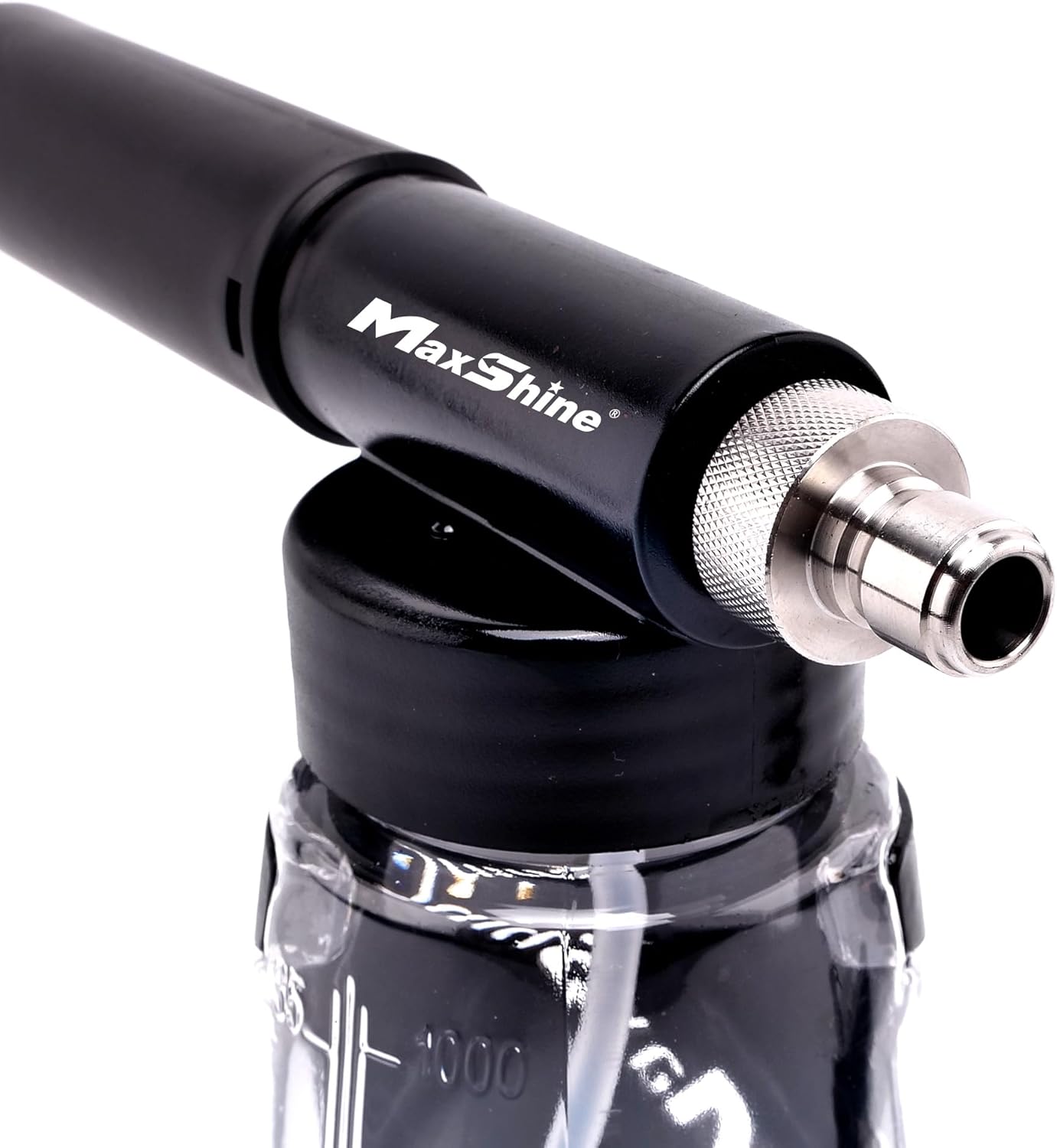 MaxShine Universal Low-Pressure Car Wash Foam Gun (Black) – Heavy-Foaming Spray Nozzle, Fits Standard Garden Hose, Adjustable and Lockable Flow, Auto Detailing Accessory