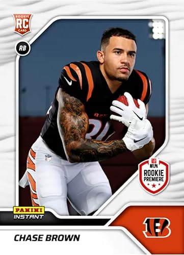 2023 Panini Instant Chase Brown RC #38-Rookie Premiere RPS First Look - Football Trading Card- Cincinnati Bengals - Print Run of Only 525 Made!
