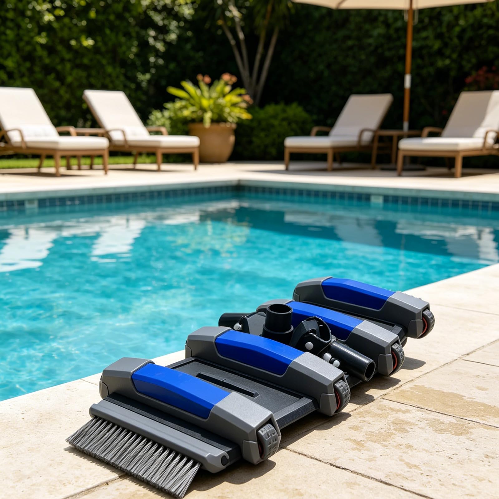 Herramienta de cepillo para la parte inferior de la piscina