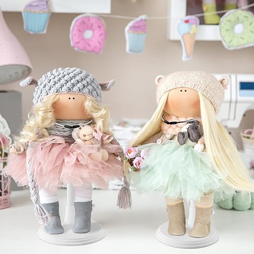 Miniatura 4 de TOYANDONA Soporte de muñeca de 4 piezas para figura de acción, soporte portátil de oso de peluche para mini muñecas