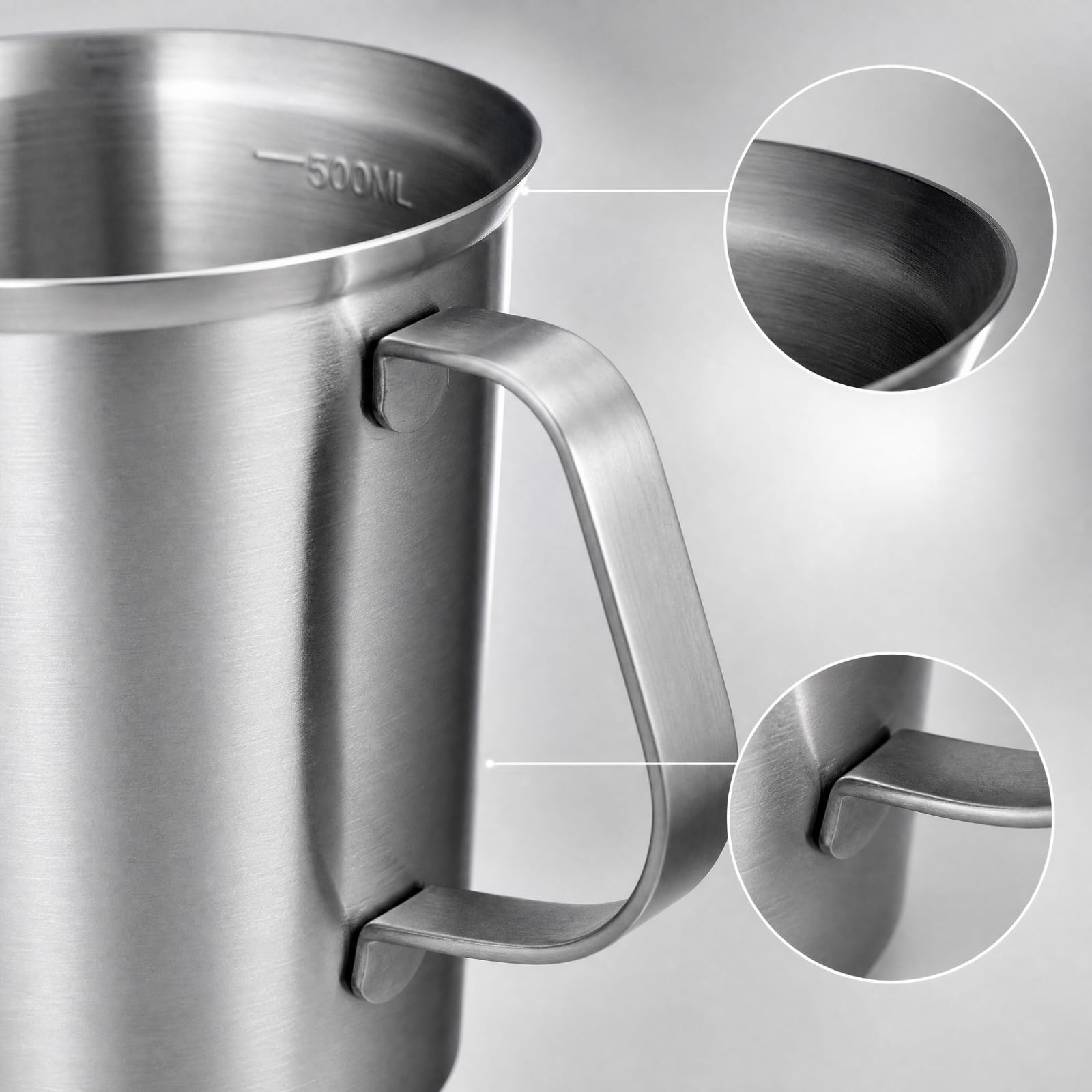 Tasse à Mesurer Robuste Tasse à Mesurer Bec Verseur Épai Pich Mesureur En Acier Inoxydable pr Pâtisserie, 2000ML