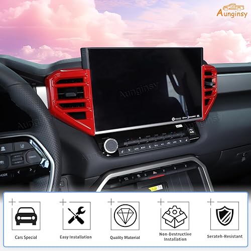 Vista 188 de Cubierta de salida de aire lateral para consola central de automóvil, compatible con Toyota Tundra 2022+ Sequoia 2023+ cubierta de panel de aire