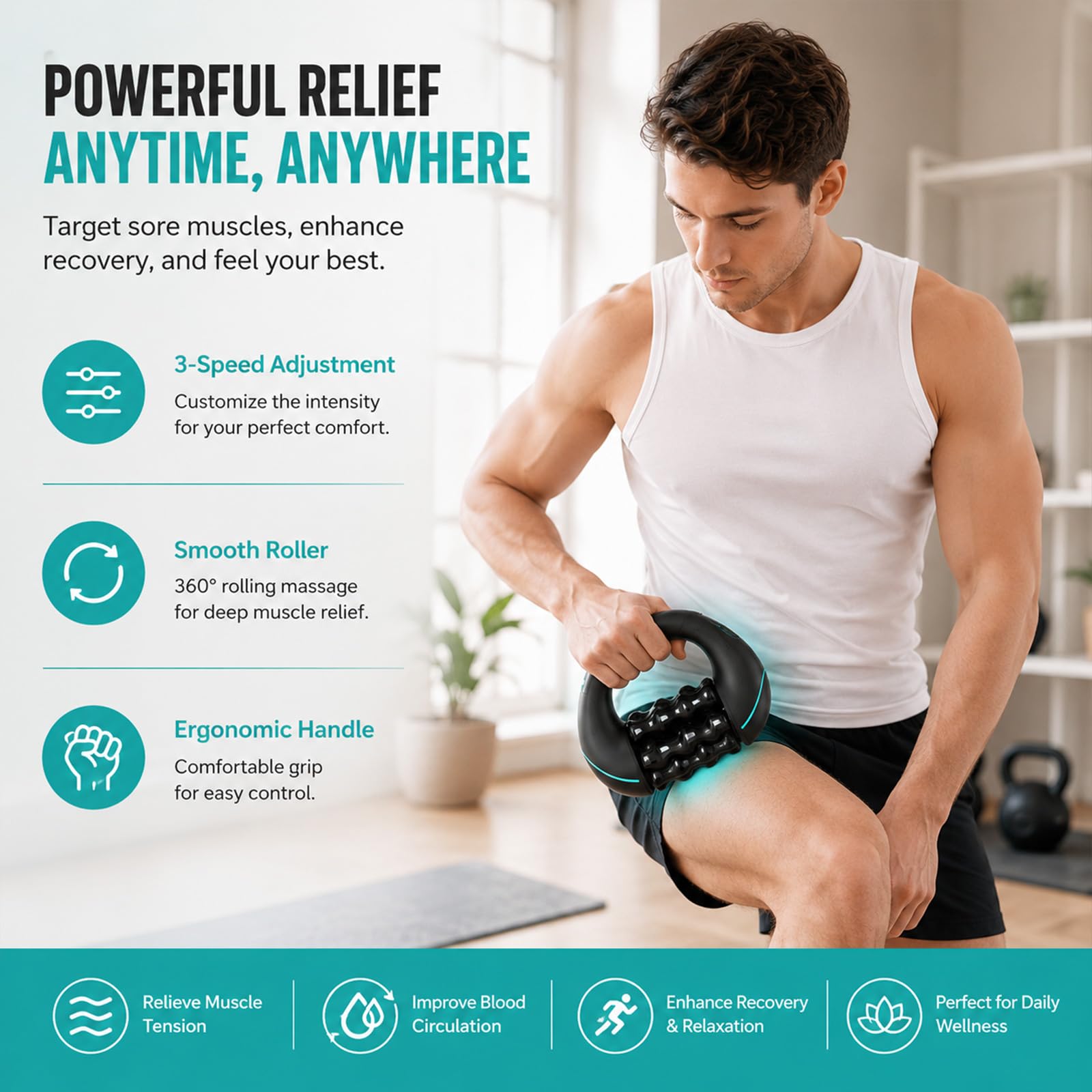 Appareil Anticellulite Électrique,Appareil De Massage Manuel Électrique Avec Rouleaux De Tissus Profonds,Ventouse Electrique Anti Cellulite,3 Vitesses,Réduit Cellulite Et Tensions, Les Épaules (Noir)
