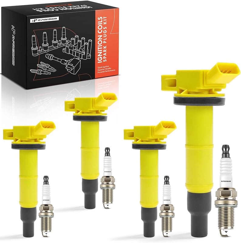 Kit de bobina de ignição e velas de ignição de irídio A-Premium para Toyota, Lexus, Scion e Pontiac