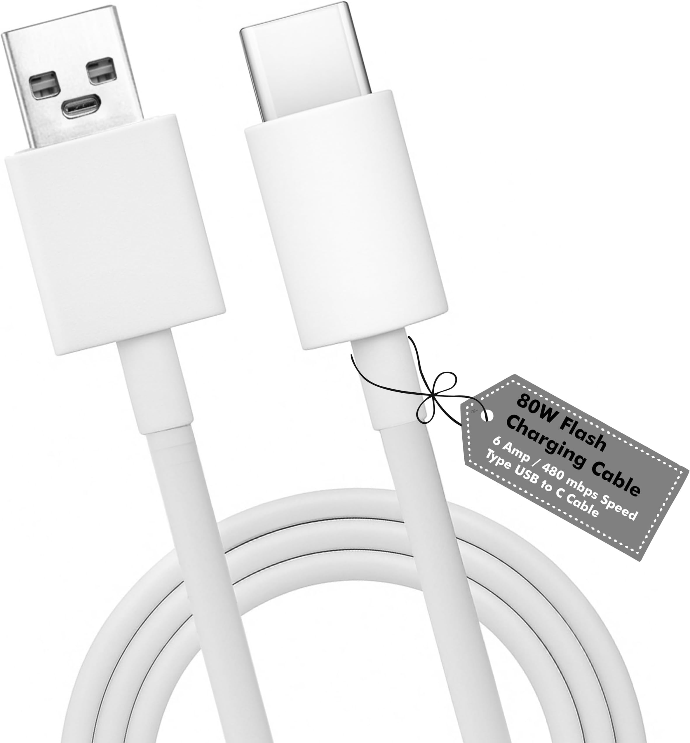 Flash Charge USB-C 80W Data Sync Cable For Vivo V30 V29 V28 V27 V25 V23e V23 Pro V21 5G iQOO Neo 9 Pro 12 5G Neo 7 Pro Z7 Z7s Z6 Lite | 120W Supported | Original Flash charging Speed