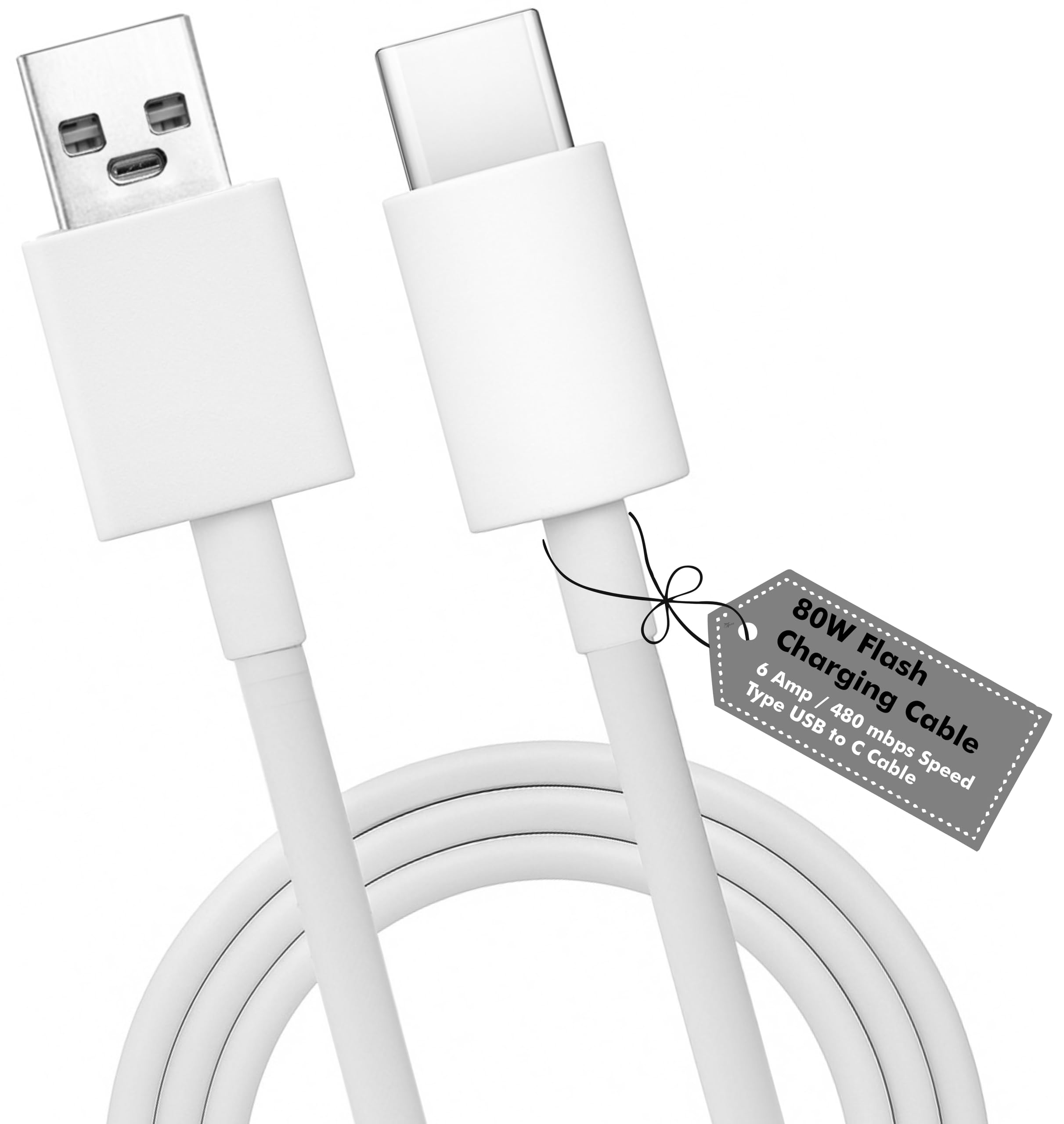 Flash Charge USB-C 80W Data Sync Cable For Vivo V30 V29 V28 V27 V25 V23e V23 Pro V21 5G iQOO Neo 9 Pro 12 5G Neo 7 Pro Z7 Z7s Z6 Lite | 120W Supported | Original Flash charging Speed