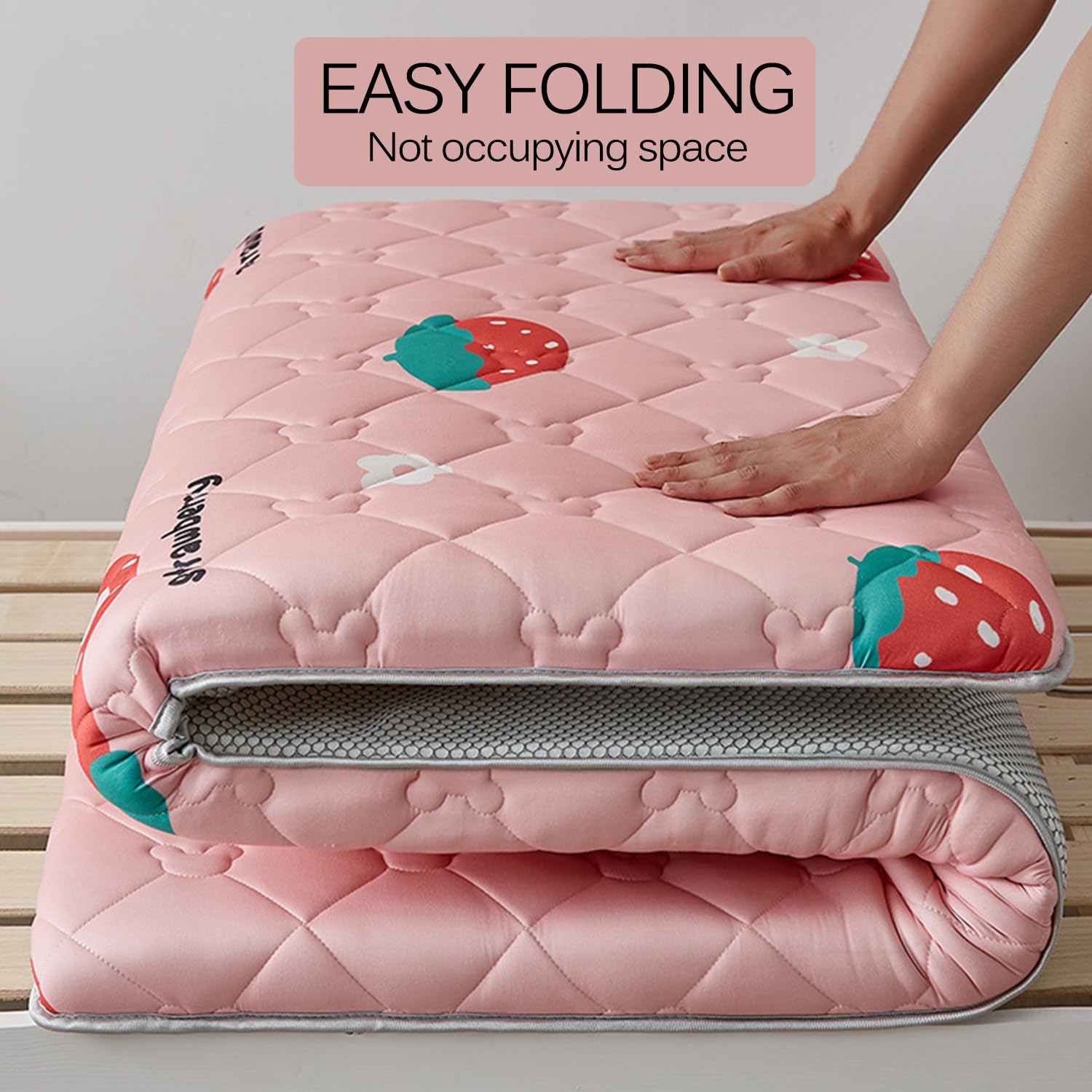 C,50x180cm, Futon Materasso Topper Giapponese Tradizionale Materasso Pavimento Pad Confortevole E Morbido Spessore 3Cm Tampone da Letto Pieghevole Piano Letto per Dormitorio