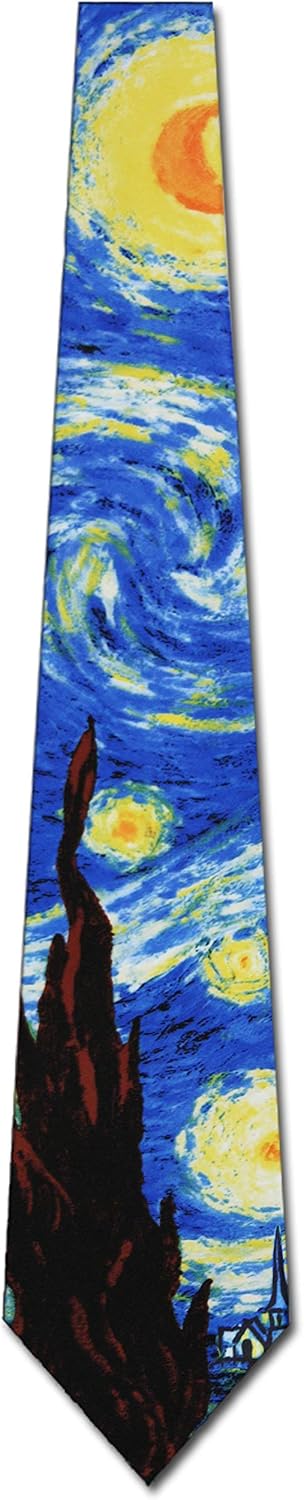Three Rooker Starry Night Ties Art Vincent van Gogh Neck Ties