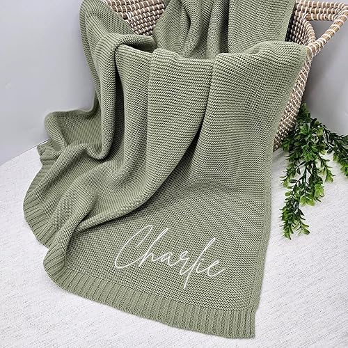Miniatura 5 de Manta de bebé personalizada de lujo, manta de bebé con nombre bordado, manta de algodón suave y transpirable, regalo de bebé recién nacido, regalos