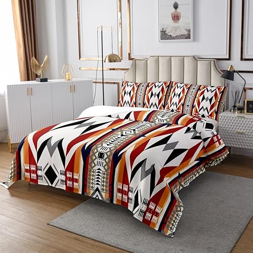 Vista 59 de Erosebridal Ethnic Tribe Feather Coverlet Set Geometric Aztec Bedspread,Western Quilted King African Tribe Arrow Retro Vintage Exotic Geometric