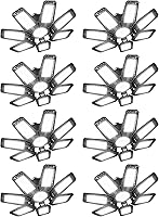 Vista 10 de Luz LED de garaje de 200W 20000LM 6500K, luces de techo de garaje con 7+1 paneles ajustables, luces de tienda con rosca E26 E27 para taller, sala