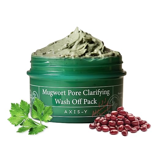 AXIS-Y Mugwort Pore Clarifying Wash Off Pack, Exfoliating, Pore Reduction, Oily skin care, Clay/Mud Mask, Korean Skincare, 100mL / 3.38 Fl Oz