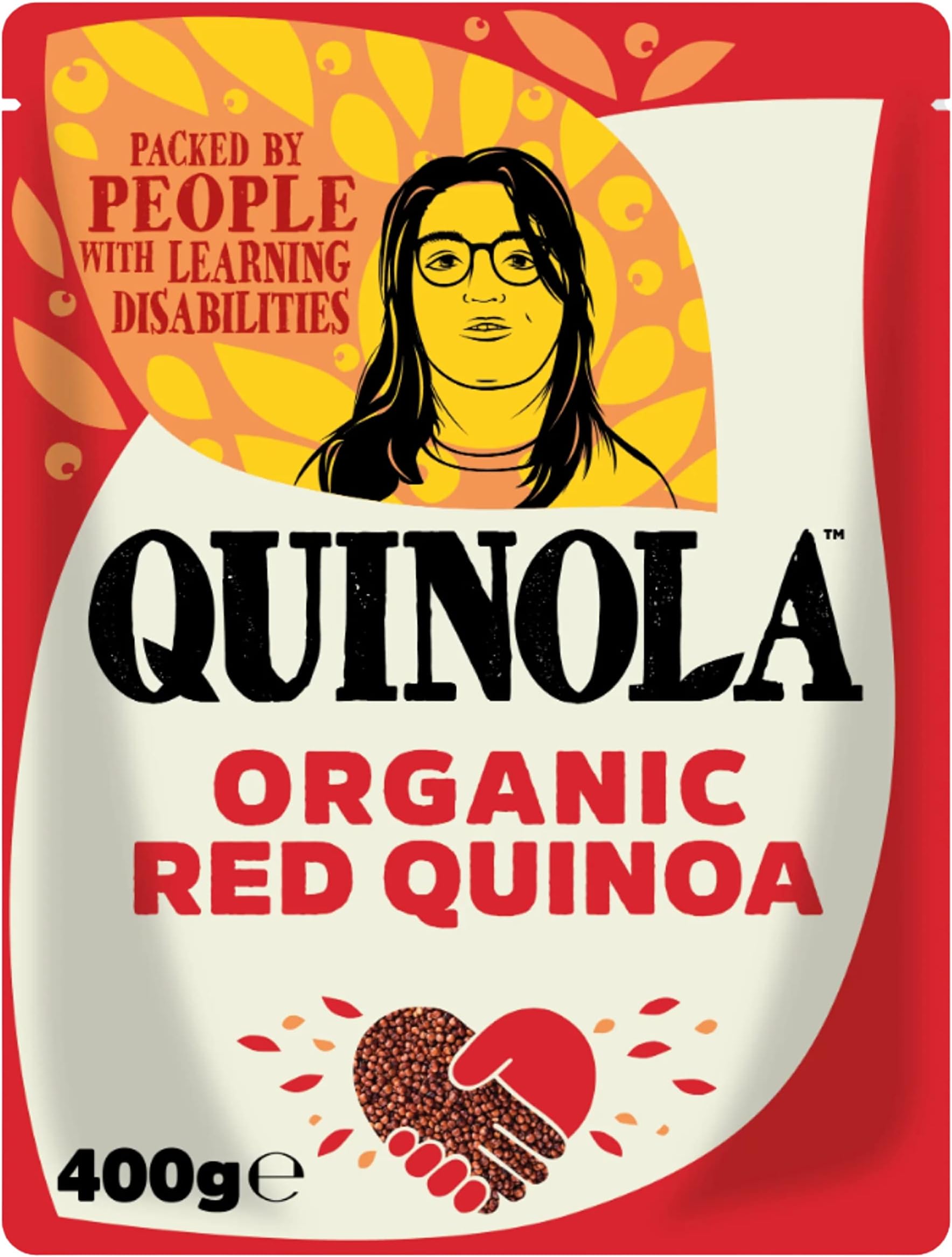 Quinola Organic Quinoa Red, Healthy Rice Alternative Grain, High in Protein, Source of Fibre, Vegan & Gluten Free Superfood (1x400g)