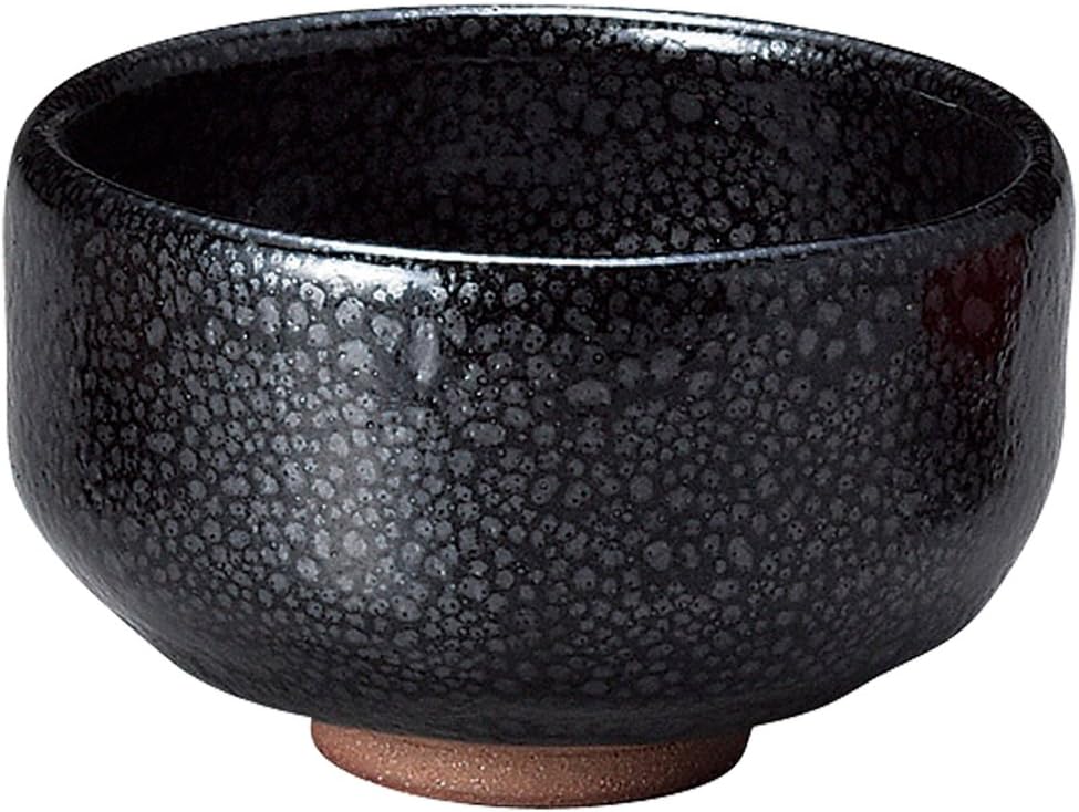 Yamashita Kogei 13045210 Mino Ware Pure Pottery Oil Droplet Tenmei Matcha Bowl, 3.0 x 4.7 inches (7.5 x 12 x 12 cm)