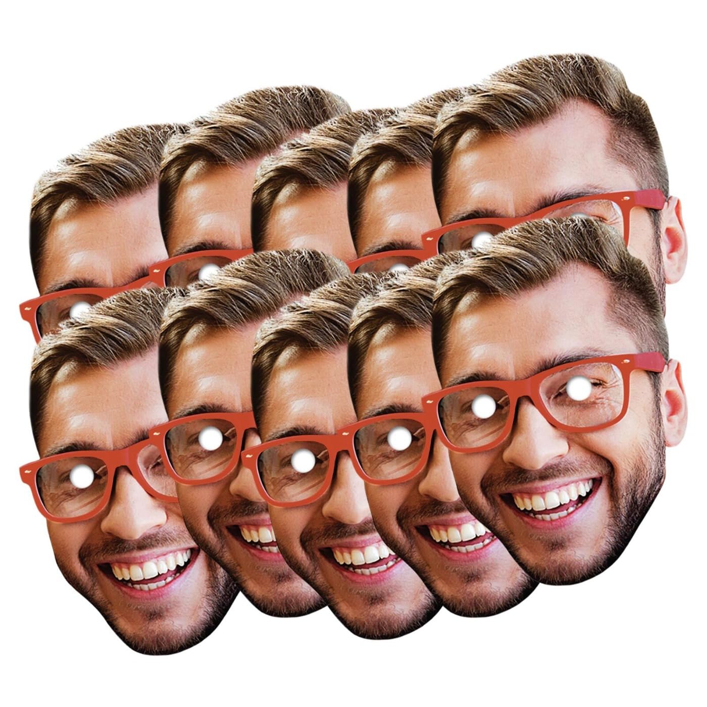 Personalised Photo Face Masks - Perfect For Hen Do, Stag Do, Birthday Party - Custom DIY Self Assembly Kit