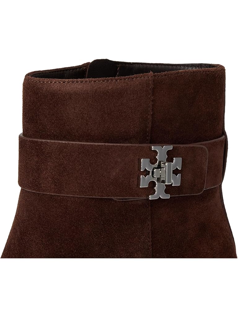 Brown Tory Burch Turnlock Heeled Ankle Boot 80mm