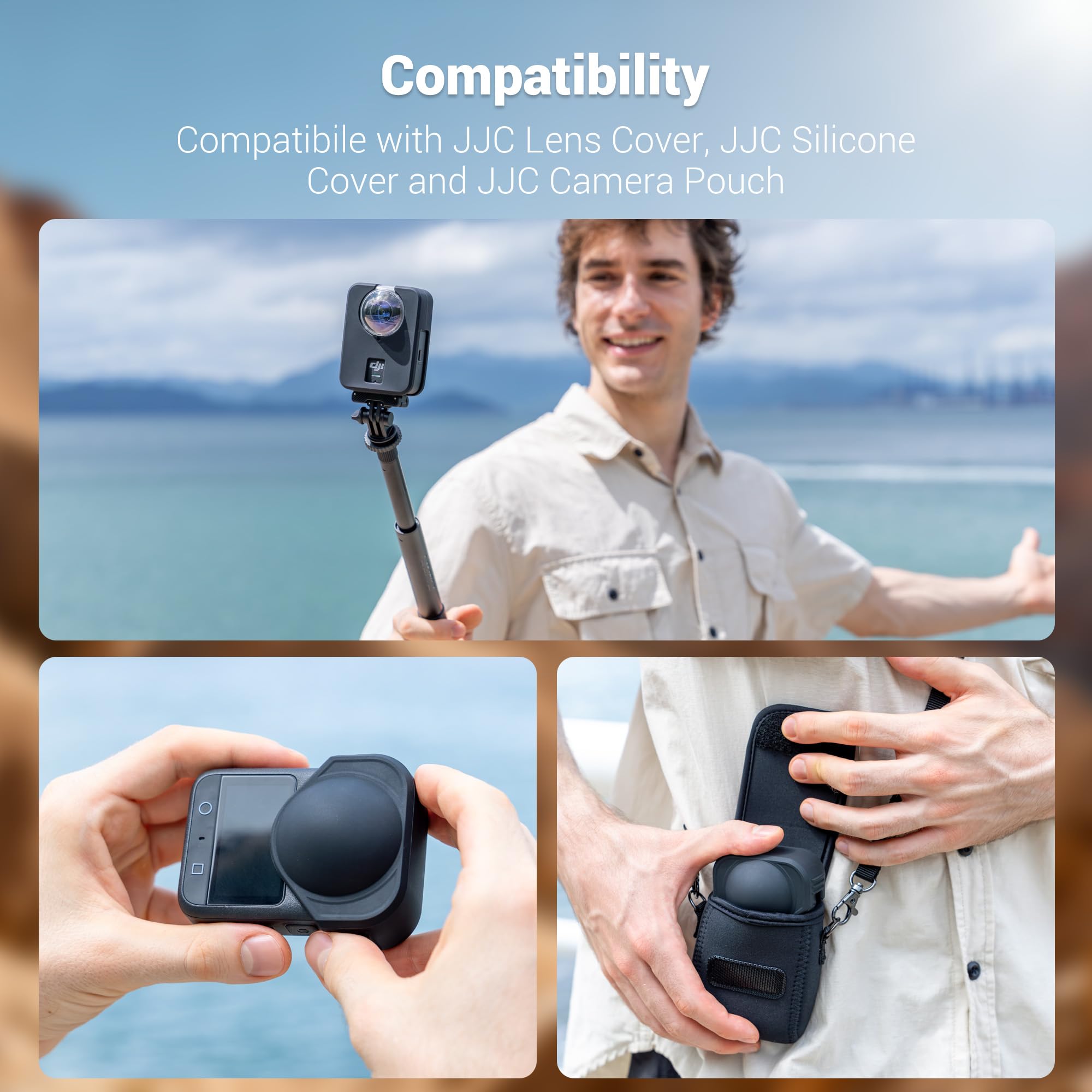 JJC Protezione per obiettivo doppio per Dji Osmo 360, protegge Osmo360 obiettivo anteriore e posteriore, oltre il 95% di trasmissione della luce, riduce i riflessi e previene il ghosting interno
