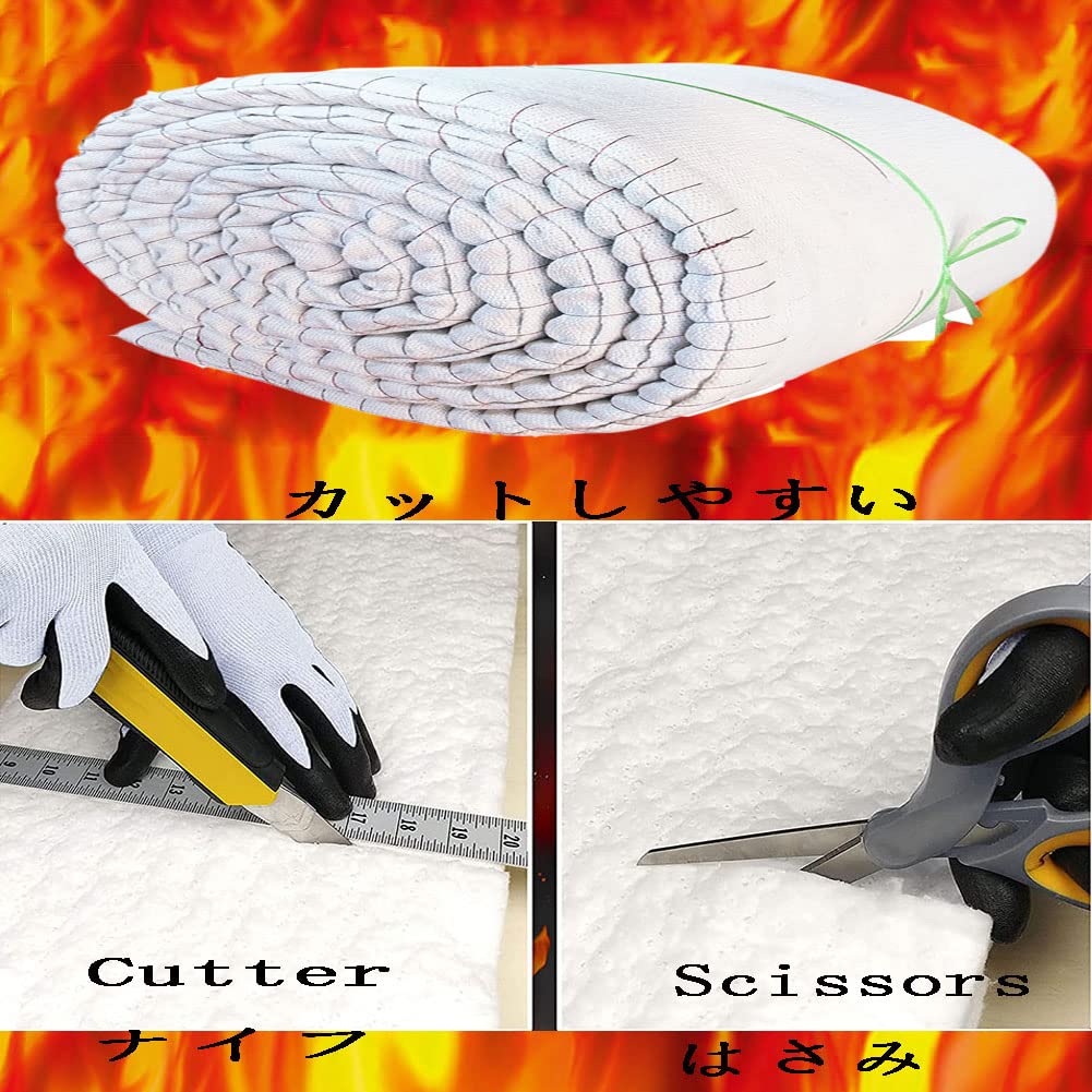 Manta de fibra cerámica， Colcha aislante de fibra cerámica: manta aislante contra incendios for estufas, hornos, fuego, calderas, 40 mm x 600 mm x 900 mm(30mmx600mmx900mm)