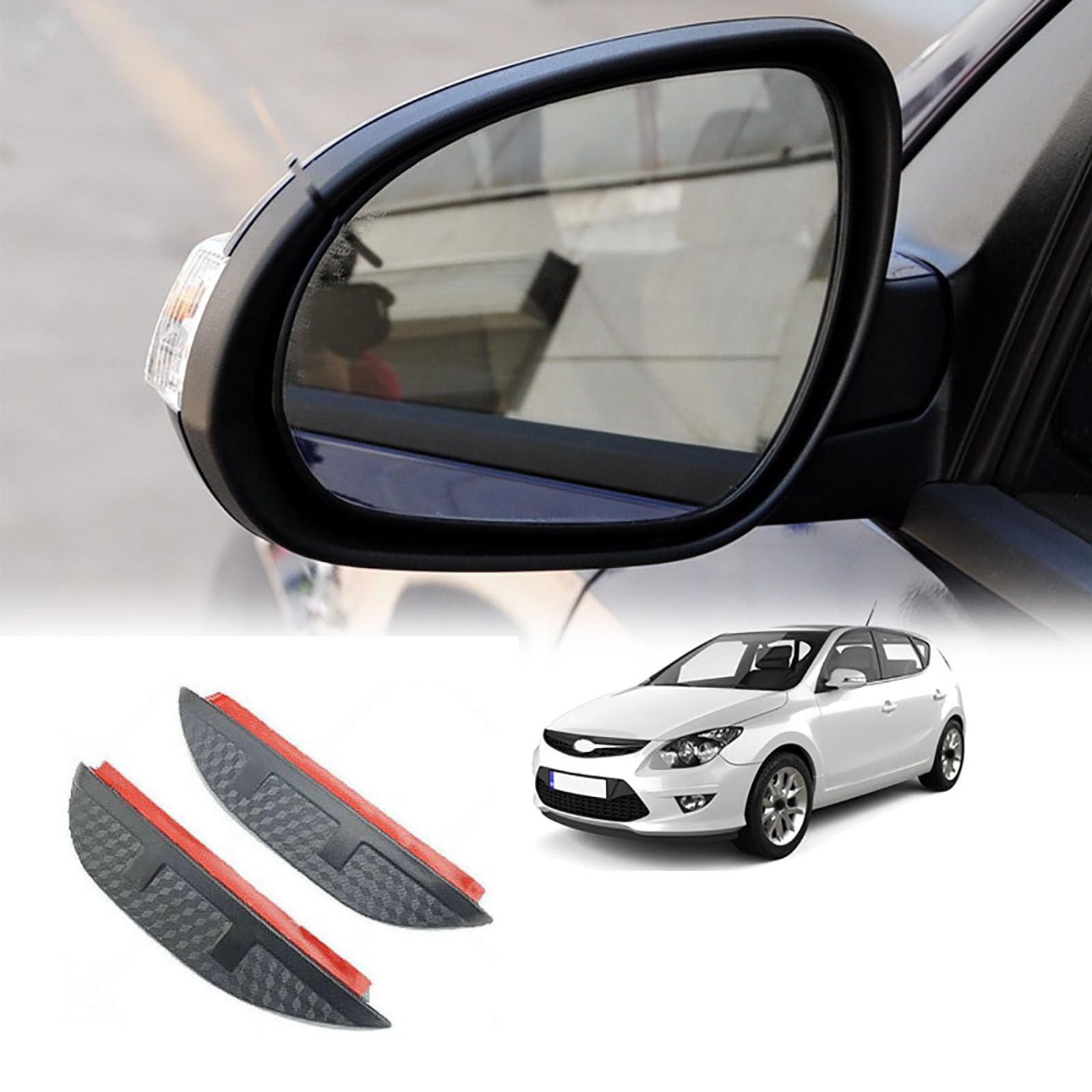 Compatible with Hyundai Elantra Touring 2007-2012, 2PCS Car Side Rearview Mirror Rain Shield Brow Carbon Fiber Look