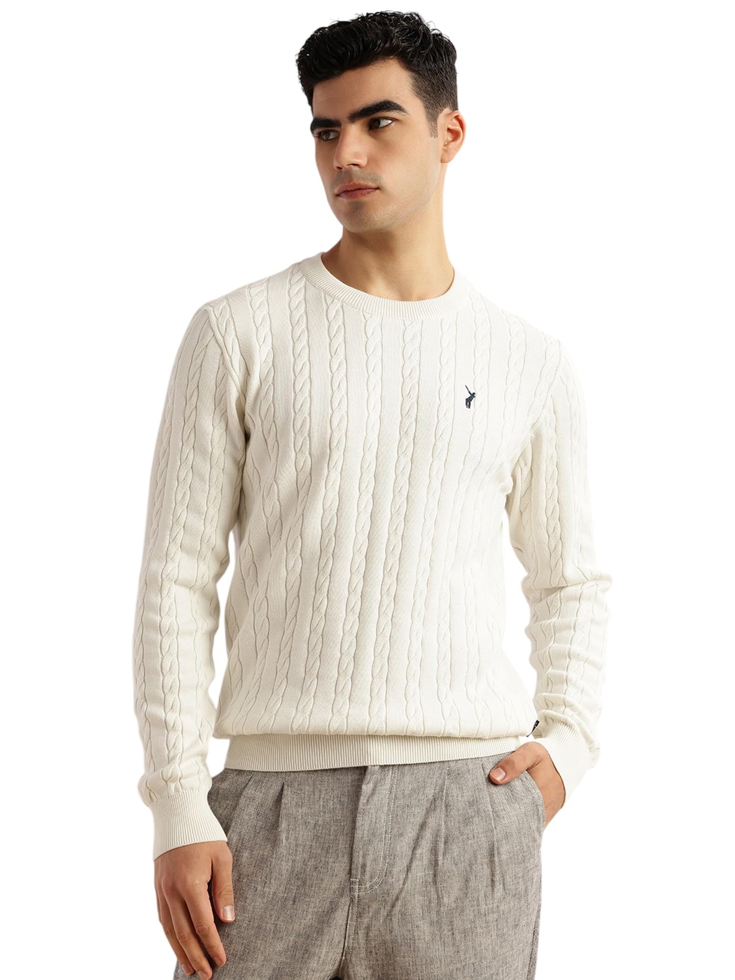 thomas scott Men's | Regular Fit | Long Sleeves | Round Neck | Self Design | 100% Cotton | Knitted | Pullover | Sweater-picture-25