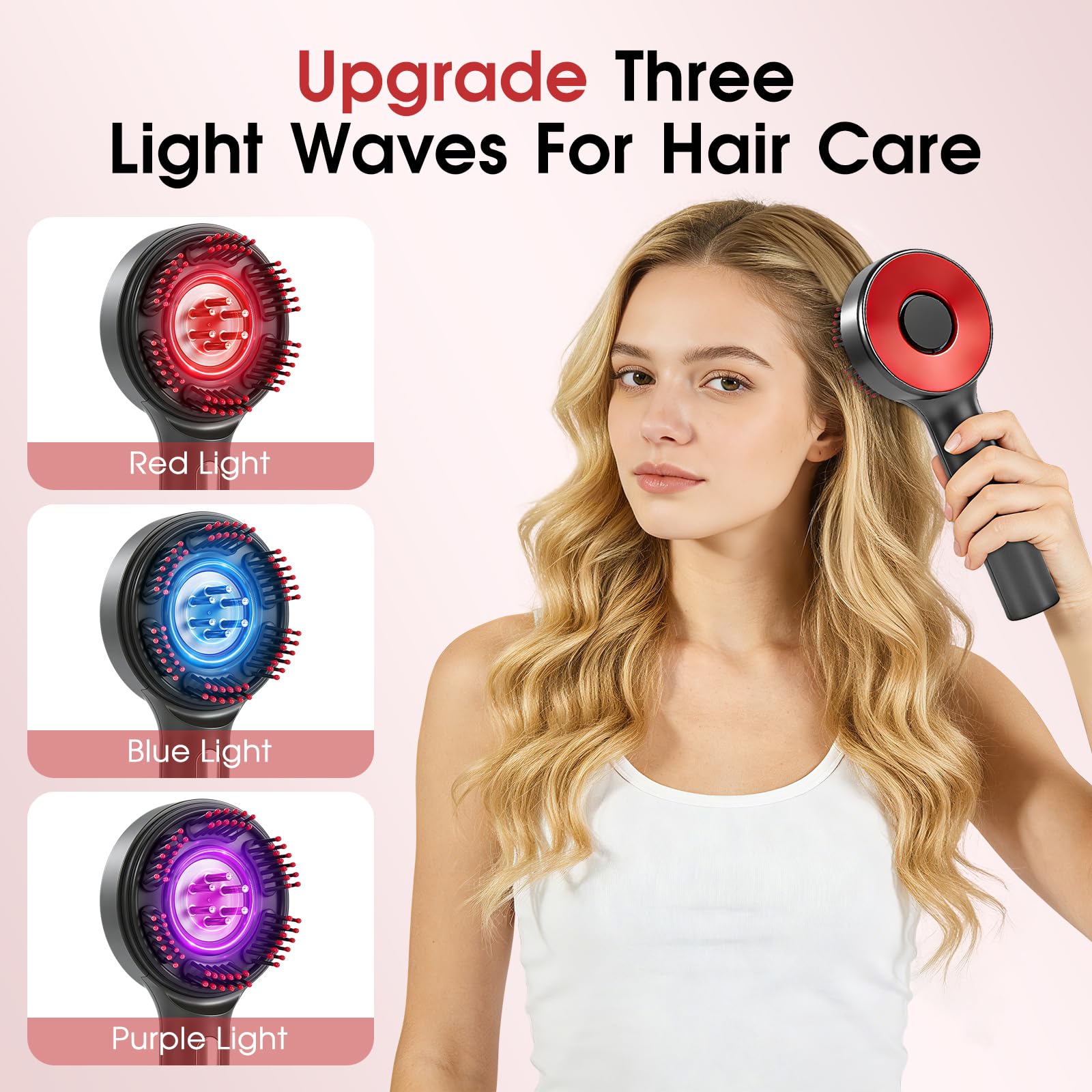 Upgrade Laser Therapy Hair Growth Comb, Hair Oil Applicator and Red Light Hair Brush,Electric Scalp Massager Hair Growth with IPX7 Waterproof