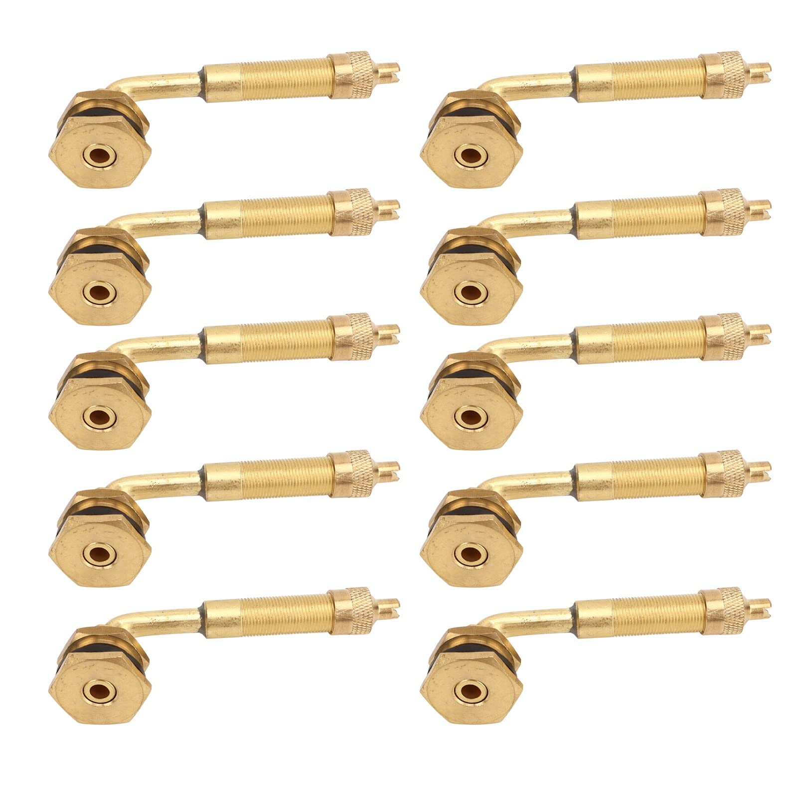 Tissting 10 Uds. Vástago de Válvula de Neumático para Movimiento de Tierras, Cobre 60mm A 80mm,Gran Diámetro A Prueba de Fugas, 45º para Cargadores Grandes, Excavadoras