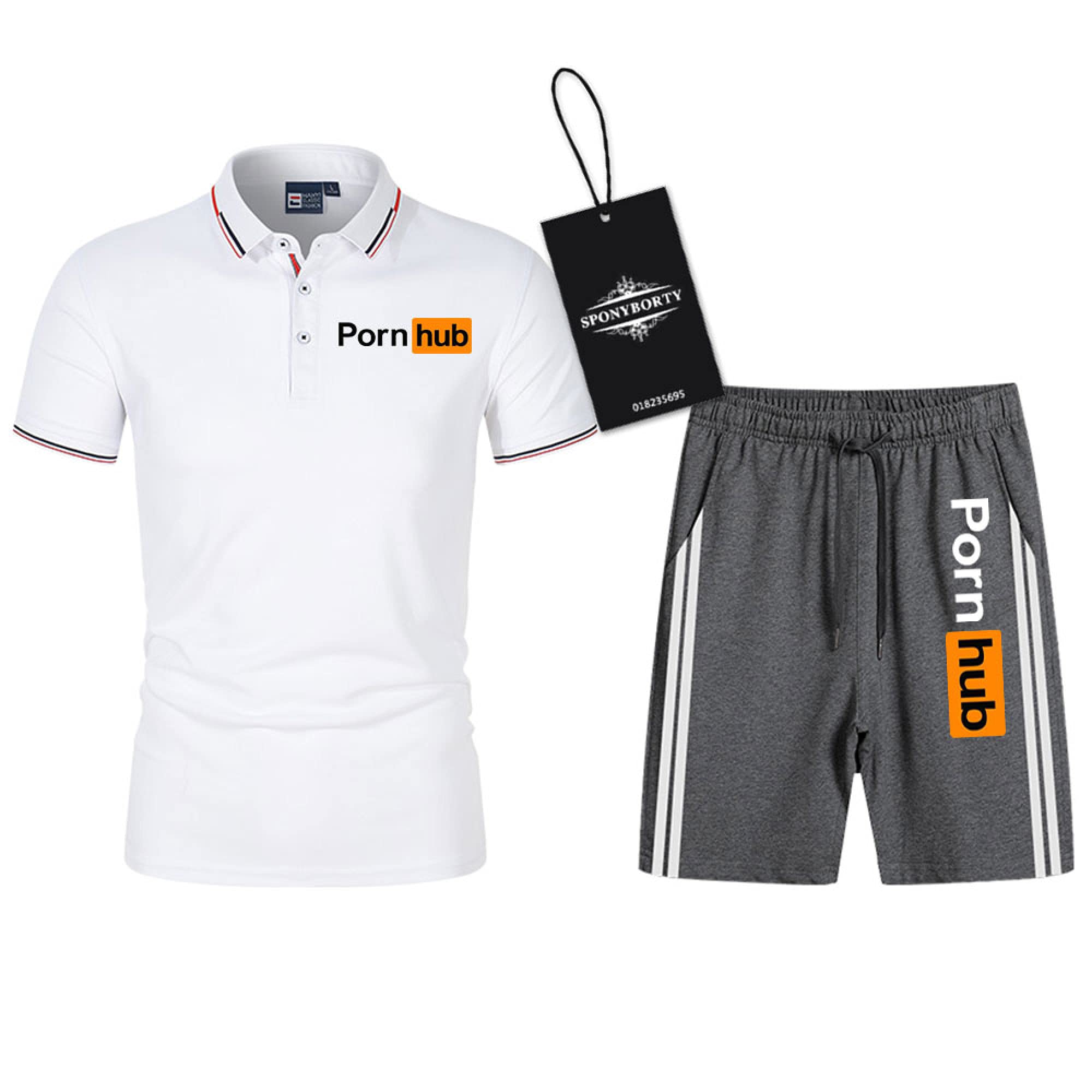 Polo Deux Pièces Chemises T-Shirt Shorts Manches Courtes PO.RN_HUB Impression Haut Hommes Et Femmes Coton Décontractée Survêtement Ensemble Sweat À Capuche Tee Le Jogging