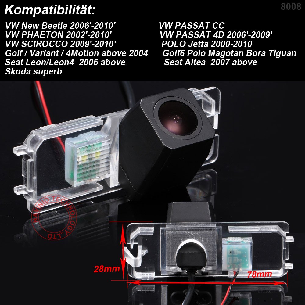kamera cofania, kamera cofania, kamera parkowania, pomoc przy parkowaniu, kolorowa kamera cofania, kamera cofania, kamera do parkowania, wodoszczelna do VW Passat B7 B6 Magotan Polo, Golf 6, Seat, Leon, Skoda, Passat